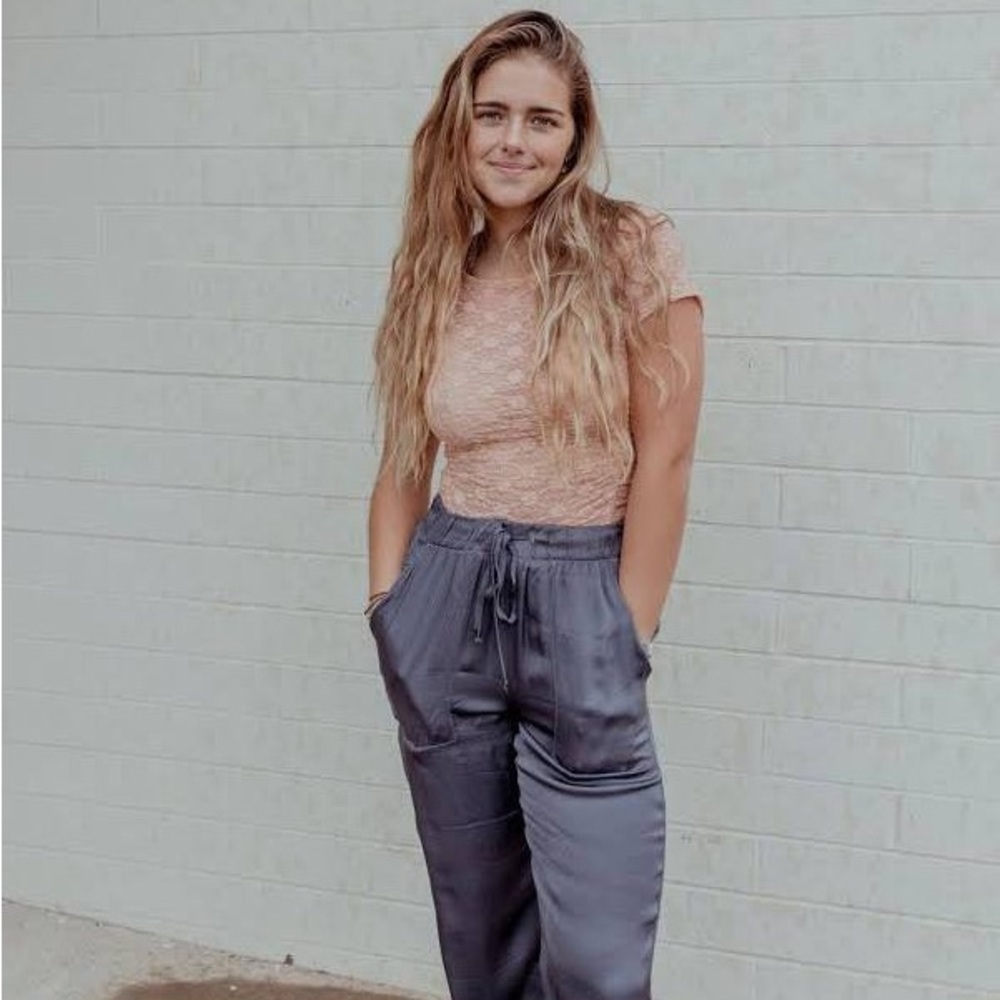 Anthropologie Bella Dahl Dark Gray Tencel Pants